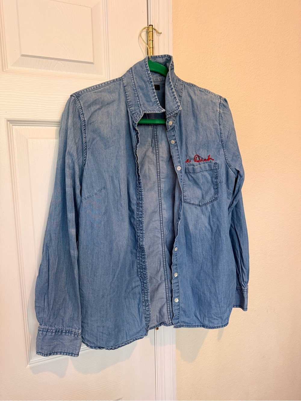 J. Crew Light Blue Denim Button-Down Shirt size 12